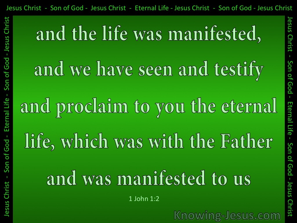 1 John 1:2 The Life Was Manifested (green)